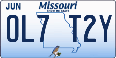 MO license plate OL7T2Y