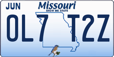 MO license plate OL7T2Z