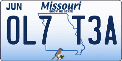 MO license plate OL7T3A