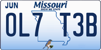 MO license plate OL7T3B