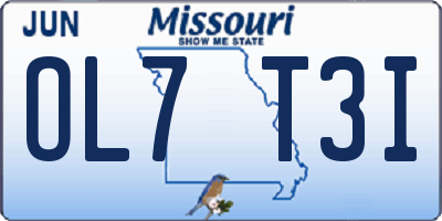 MO license plate OL7T3I