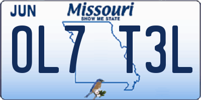 MO license plate OL7T3L