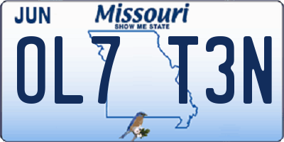 MO license plate OL7T3N