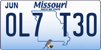 MO license plate OL7T3O