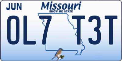 MO license plate OL7T3T