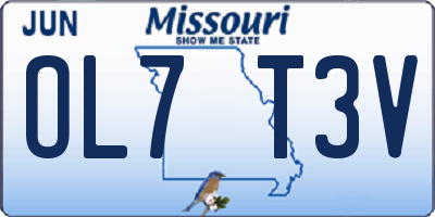 MO license plate OL7T3V