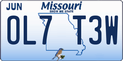 MO license plate OL7T3W