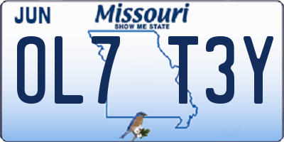 MO license plate OL7T3Y