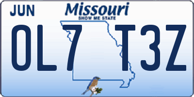 MO license plate OL7T3Z