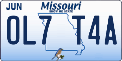 MO license plate OL7T4A