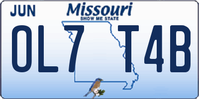 MO license plate OL7T4B