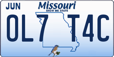 MO license plate OL7T4C