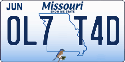 MO license plate OL7T4D