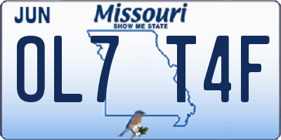 MO license plate OL7T4F