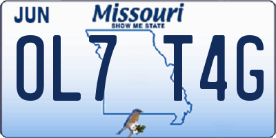 MO license plate OL7T4G