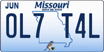 MO license plate OL7T4L