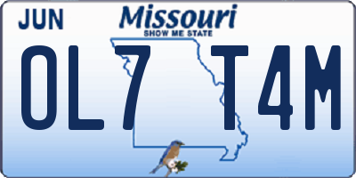MO license plate OL7T4M