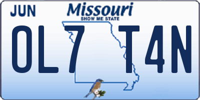 MO license plate OL7T4N