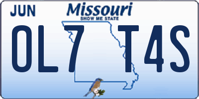 MO license plate OL7T4S