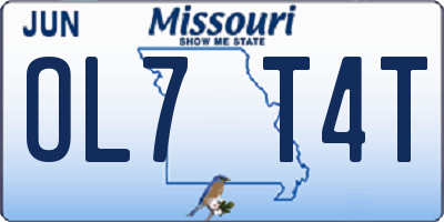 MO license plate OL7T4T