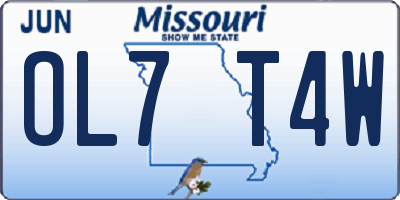 MO license plate OL7T4W