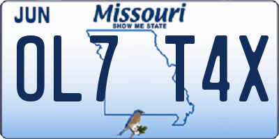 MO license plate OL7T4X
