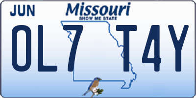 MO license plate OL7T4Y
