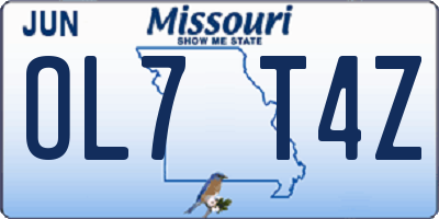 MO license plate OL7T4Z