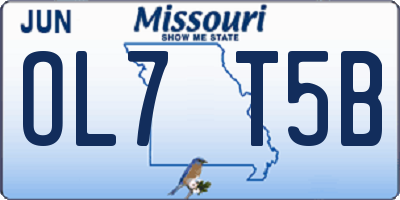 MO license plate OL7T5B