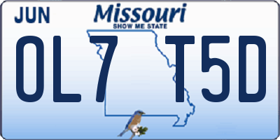 MO license plate OL7T5D