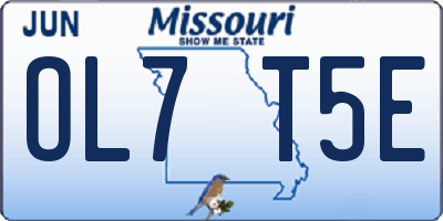 MO license plate OL7T5E