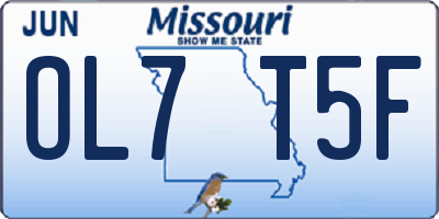 MO license plate OL7T5F