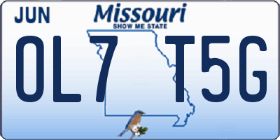 MO license plate OL7T5G