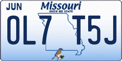 MO license plate OL7T5J