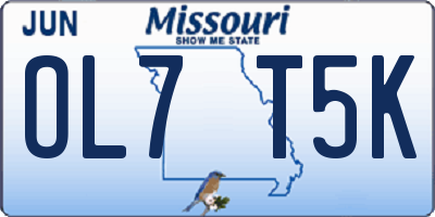 MO license plate OL7T5K