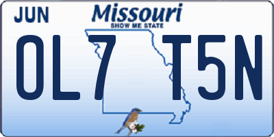 MO license plate OL7T5N