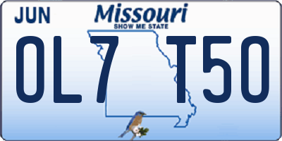 MO license plate OL7T5O