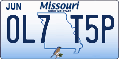 MO license plate OL7T5P