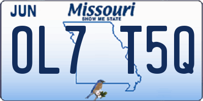 MO license plate OL7T5Q