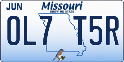 MO license plate OL7T5R