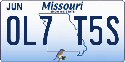 MO license plate OL7T5S
