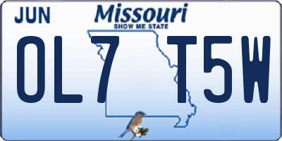 MO license plate OL7T5W