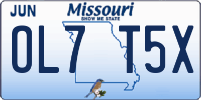 MO license plate OL7T5X
