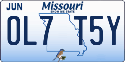 MO license plate OL7T5Y