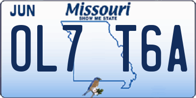 MO license plate OL7T6A