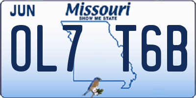 MO license plate OL7T6B