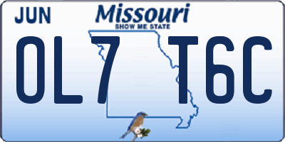 MO license plate OL7T6C