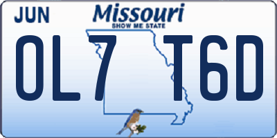 MO license plate OL7T6D