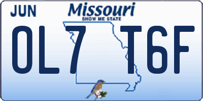 MO license plate OL7T6F