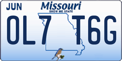 MO license plate OL7T6G